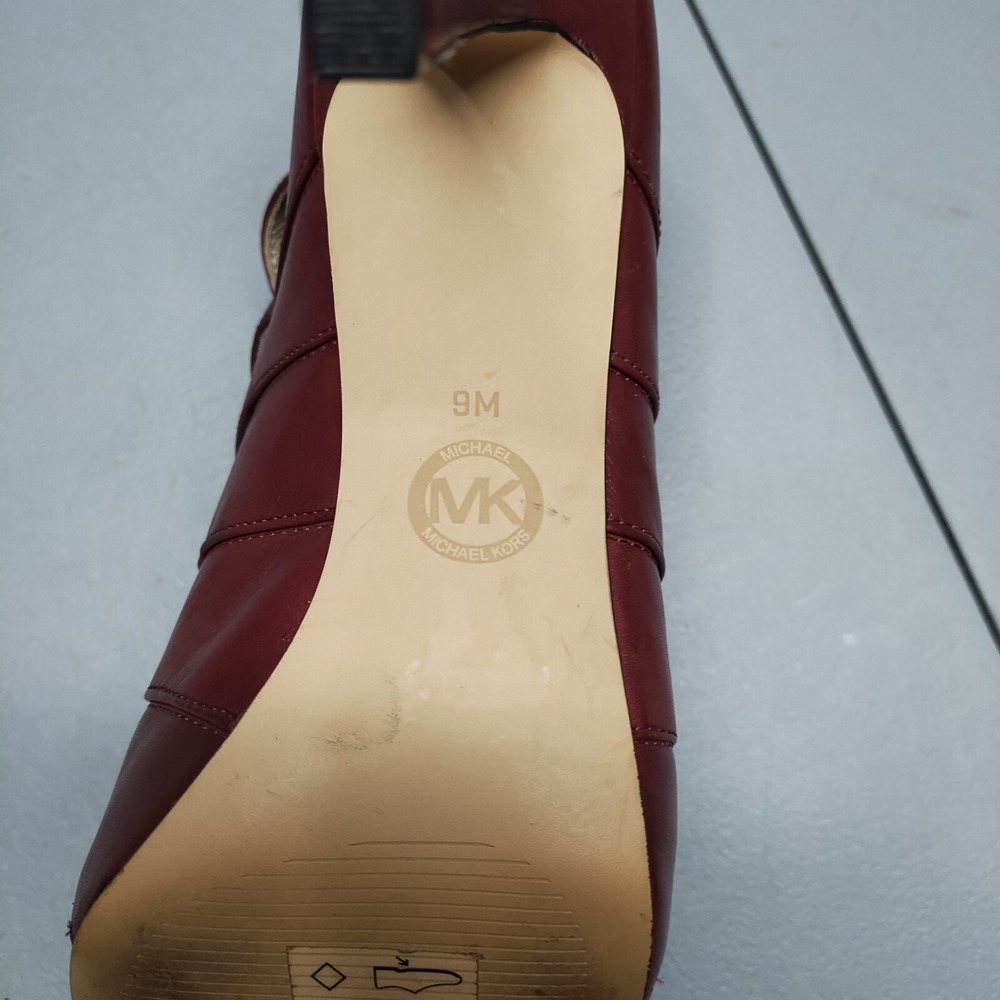 Michael Kors Mavis Back Zip Stiletto Heels Womens US 9M Burgundy Pointed Toe - Picture 11 of 11